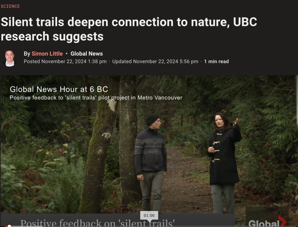 Global News television segment on Silent Trails pilot in Metro Vancouver